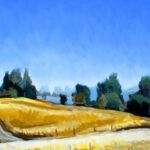 Philip Koch, Yellow Field, 2023, Oil on canvas, 14 x 21 inches