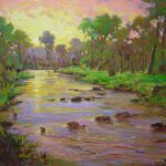 Jim Rodgers, Sundown Creek, Oil on panel, 24 x 30 inches