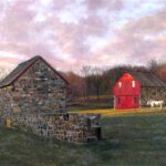 Timothy Barr, Gilpin Outbuildings, 2024, Oil on panel, 16 x 24 inches