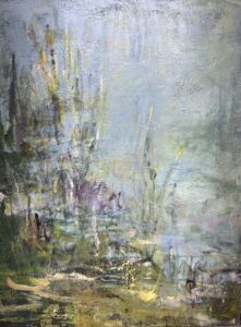 Vicki Vinton, Between the Reeds, 2024, Mixed media on canvas: plaster, emulsion, pastel, 48 x 36 inches - SOLD -