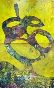 Vicki Vinton, Mirrored 2, 2024, Mixed media on board: plaster, emulsion, 32 x 20 inches - SOLD -