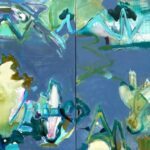 Vicki Vinton, Move Over, 2024, Mixed media on canvas: emulsion, pastel, 30 x 60 inches