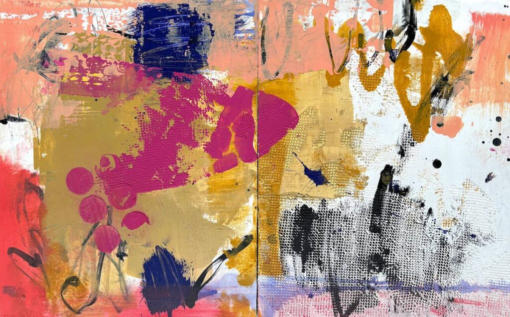 Vicki Vinton, Of This, 2024, Mixed media on board: plaster, emulsion, charcoal, 20 x 32 inches - SOLD -