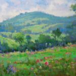 Jim Rodgers, Wildflowers in Summer, Oil on panel, 18 x 36 inches