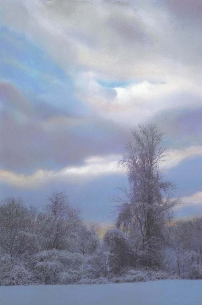 Greg Mort, Clearing Skies, 2024, Pastel on Paper, 18 ¾ x 12 ⅛ inches - SOLD -