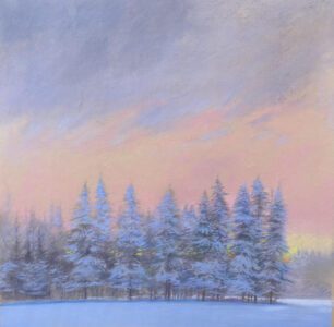 Greg Mort, Freshly Fallen, 2024, Pastel on Paper, 19 x 19 inches - SOLD -