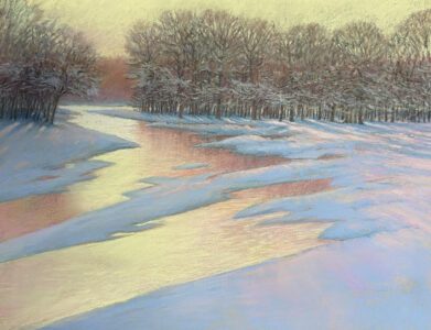 Greg Mort, Mirrored Sky, 2024, Pastel on Paper, 10 x 13 inches