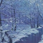 Greg Mort, Winter Stream, 2024, Pastel on Rag Paper, 9 x 18 inches