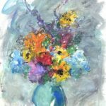 Mary Page Evans, Summer Bouquet, 2024, Oil and charcoal on paper, 25 1/2 x 20 inches