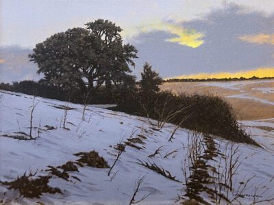 Peter Sculthorpe, Wintry Morning, 2024, Oil on canvas, 9 x 12 inches