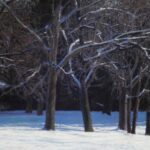 Greg Mort, Snow Covered Limbs, 2024, Pastel on Paper, 9 ¾ x 17 inches