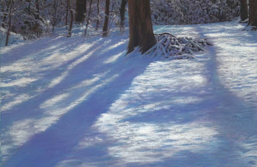 Greg Mort, Wood Pile, 2024, Pastel on Paper, 10 x 15 inches