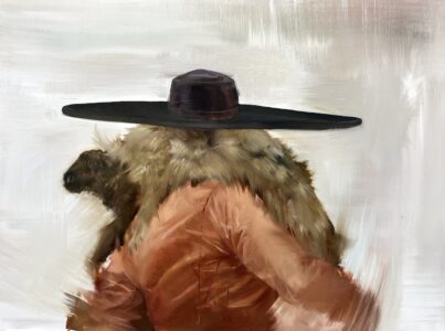 Sarah McRae Morton, Lamb in Wolf's Coat, 2024, Oil on panel, 30 x 40 inches - SOLD -