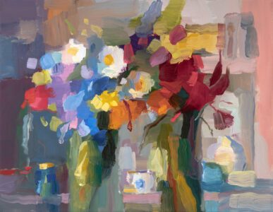 Christine Lafuente, End of Summer Wildflowers, 2024, Oil on linen, 14 x 18 inches