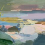 Christine Lafuente, Reeds and Rocks Along the Shore, 2024, Oil on linen, 12 x 16 inches