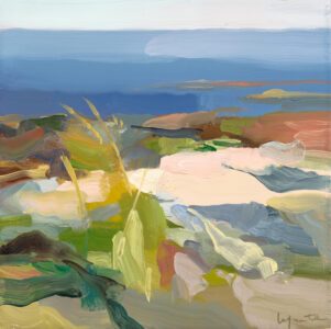 SOLD - Christine Lafuente, Seawall Grasses, Oil on linen, 12 x 12 inches