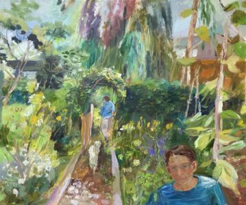 SOLD - Elizabeth Endres, Garden View, 2025, Oil on canvas, 32 x 38 inches