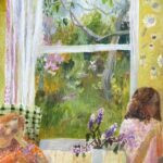 Elizabeth Endres, Lilacs Yellow Room, 2025, Oil on canvas, 36 x 32 inches