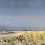 Giovanni Casadei, The Water Tower, 2024, Oil on panel, 9 x 14 inches