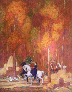 Henry James Soulen (1888-1965), Fox Hunt: Illustration for Saturday Evening Post, c. 1932, Oil on canvas, 46 x 36 inches