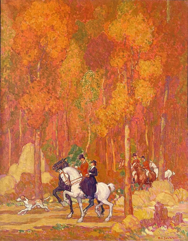 Henry James Soulen (1888-1965), Fox Hunt: Illustration for Saturday Evening Post, c. 1932, Oil on canvas, 46 x 36 inches