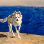 Jamie Wyeth, Preliminary Watercolor for Wolf Dog, 1980, Watercolor on paper, 16 x 20 inches