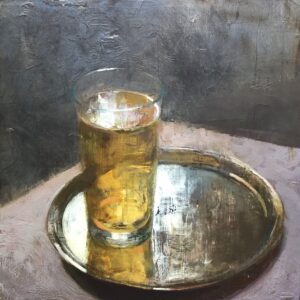 - SOLD - Jon Redmond, Beer, 2025, Oil on board, 10 x 10 inches