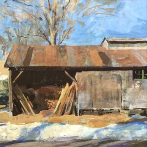 - SOLD - Jon Redmond, Sugar House, 2025, Gouache on paper, 8 x 8 inches