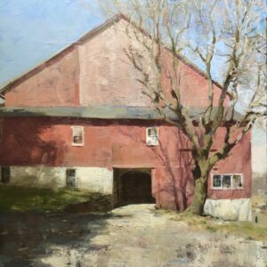 - SOLD - Jon Redmond, Wawaset Barn, 2025, Oil on board, 17 x 17 inches