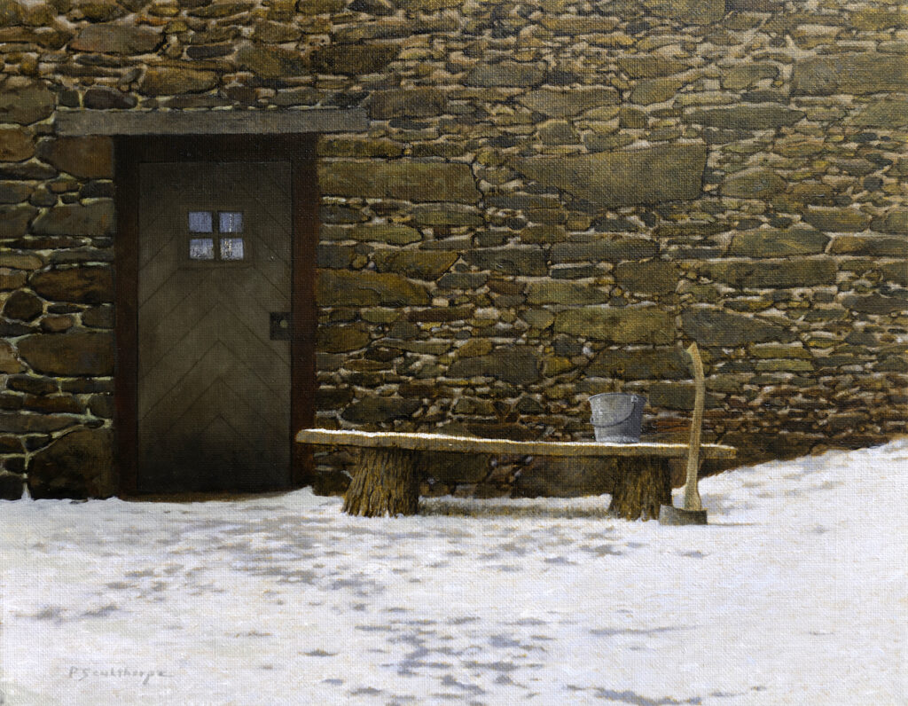 - SOLD - Peter Sculthorpe, Axe and Bucket, 2025, Oil on panel, 11 x 14 inches