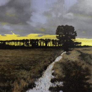 Peter Sculthorpe, By the Marsh, 2025, Oil on mounted linen, 8 x 8 inches