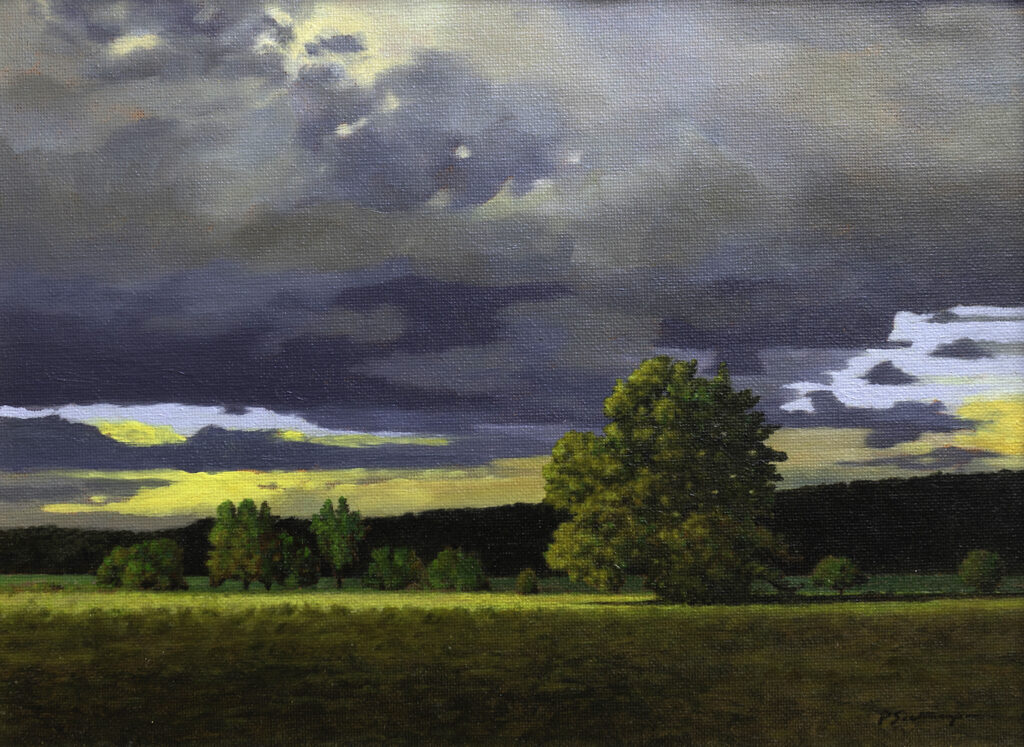 - SOLD - Peter Sculthorpe, Evening Sky, 2025, Oil on panel, 9 x 12 inches