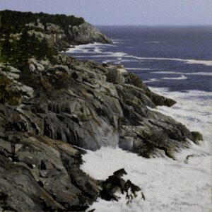 - SOLD - Peter Sculthorpe, North Shore, Monhegan, 2025, Oil on panel, 8 x 8 inches