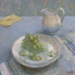 Tina Ingraham, Washed Grapes & Pitcher, 2025, Oil on linen, 19 ¼ x 20 ¼ inches