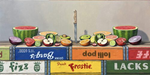 Robert C. Jackson, Halfsies, Oil on linen, 24 x 48 inches