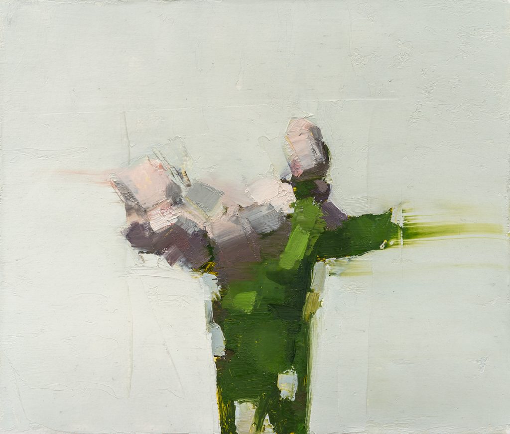 - SOLD - Stanley Bielen, Winged, 2023, Oil on mounted panel, 11 ¼ x 12 inches