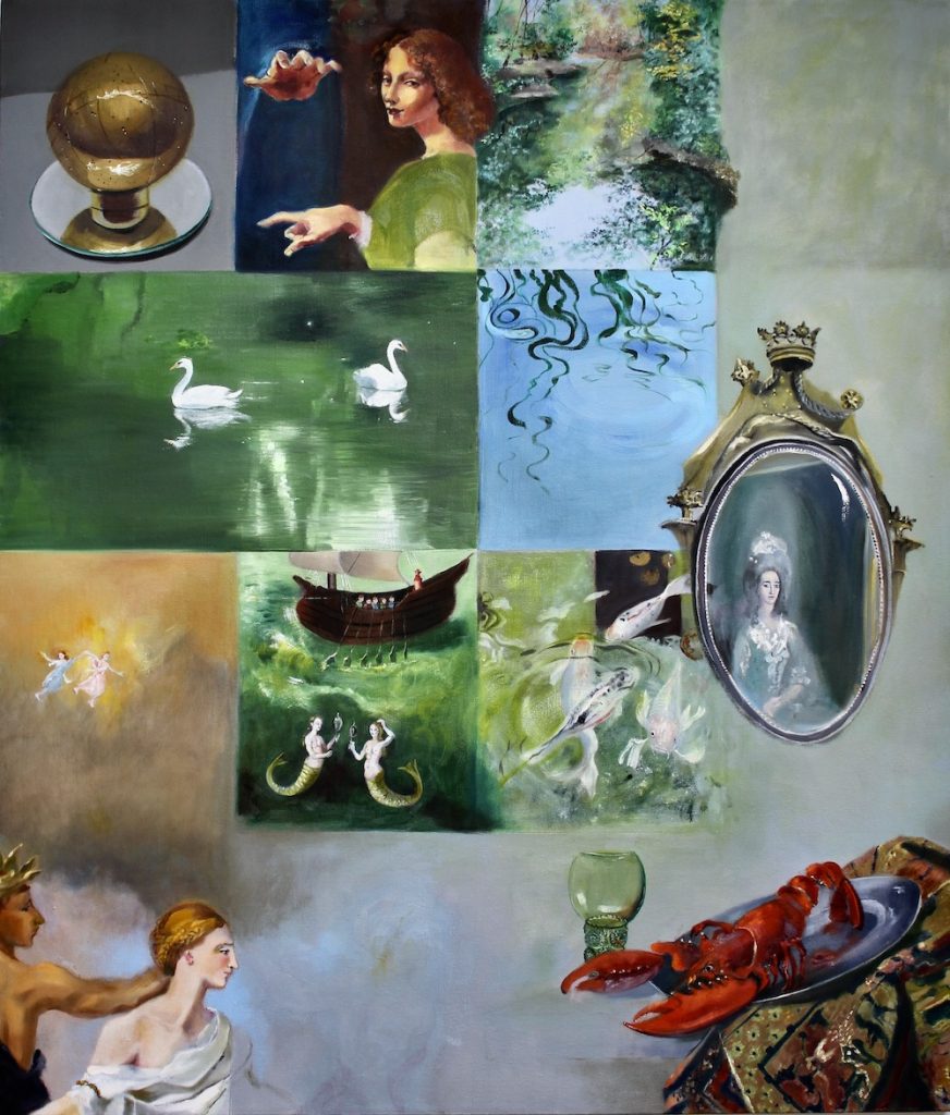 Sarah Gutwirth, Mirror, Dark and Deep, 2024, Oil on canvas, 40 x 36 inches