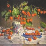 Stephen Tanis, Chinese Lanterns, 2025, Oil on linen, 24 x 34 inches