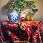 Stephen Tanis, Mangoes, 2025, Oil on canvas, 33 x 30 1/2 inches