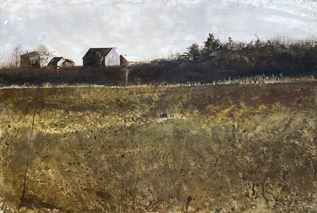 Andrew Wyeth (1917-2009), Laaka Farm, 1970, Watercolor on paper, 19 x 28 3/8 inches