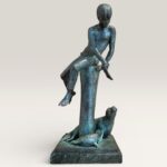 Charles Parks (1922-2012), Boy with Seals, 1981, Bronze on marble base, 19 x 8 x 8 inches, Edition 52/100