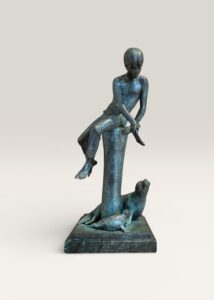 Charles Parks (1922-2012), Boy with Seals, 1981, Bronze on marble base, 19 x 8 x 8 inches, Edition 52/100