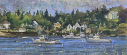 - SOLD - Michael Doyle, Bass Harbor Maine, 2025, Oil on board, 5 x 11 ¼ inches