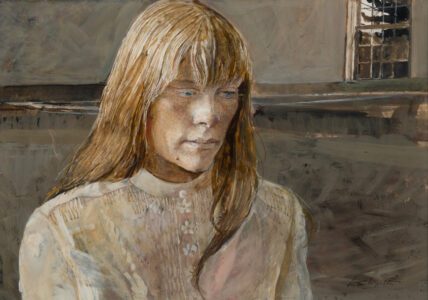 Andrew Wyeth (1917-2009), Elaine, 1974, Drybrush watercolor on paper, 9 ½ x 13 ½ inches