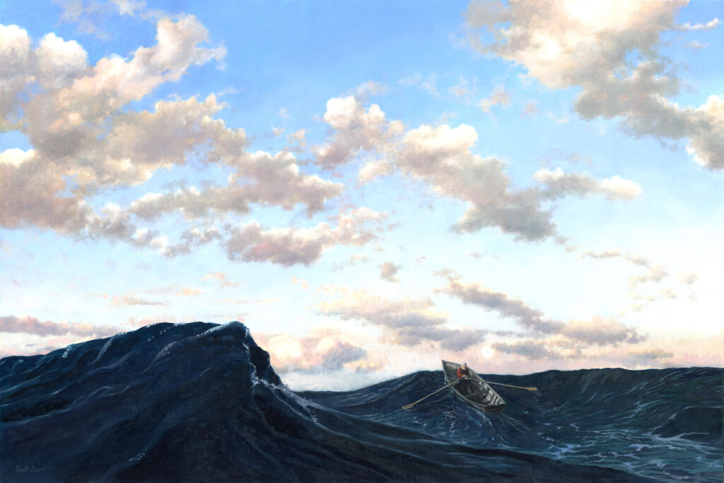 Timothy Barr, Aftermath, 2026, Oil on panel, 20 x 30 inches