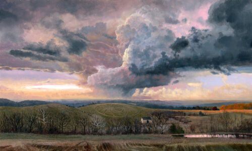 Timothy Barr, Crop Circle, 2026, Oil on panel, 12 x 20 inches