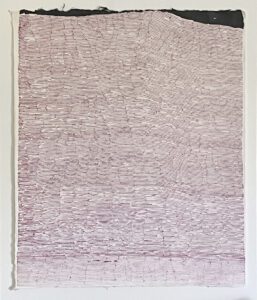 Cheryl Levin, Red Path with Black, 2026, Ink on washi, 20 x 16 inches