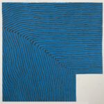 Cheryl Levin, Lines On A Blue Ground, 2026, Pastel on paper, 20 x 20 inches