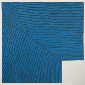 Cheryl Levin, Lines On A Blue Ground, 2026, Pastel on paper, 20 x 20 inches