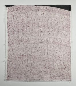 Cheryl Levin, Red Path in June, 2026, Ink on washi, 19 1/2 x 17 inches